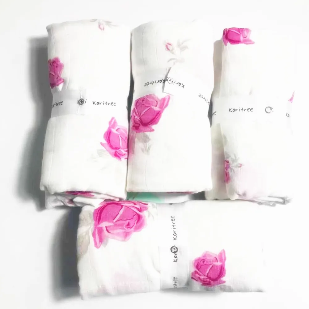 Cobertores de Bambu Toalha de Banho Impressão Recém-nascido Polegada Bebê Musselina Swaddle Cobertores Algodão Infantil Envoltório Grande Fralda 47x47 3 Cheap Cobertores e mantas