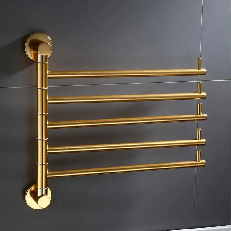 2019 rotatable towel bathroom towel rack gold color kitchen wall