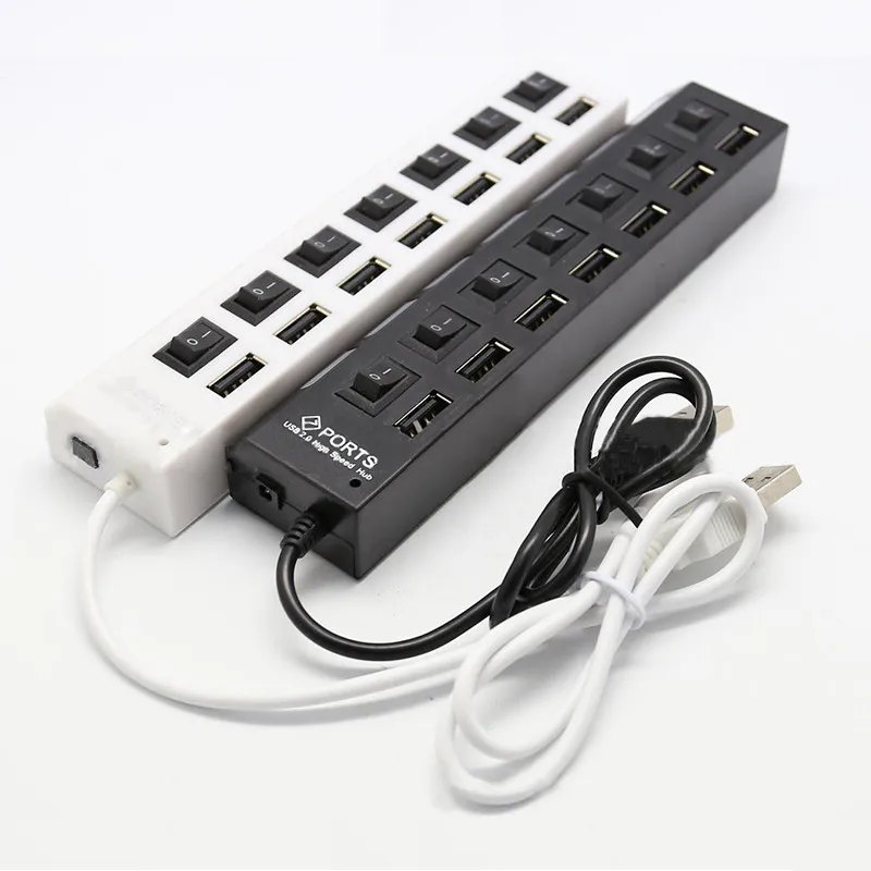 

High Quality 7 USB Outlets Small Splitter Switch And Battery Box With Usb Port Fit For LED Light Up Kit Building Model 42083