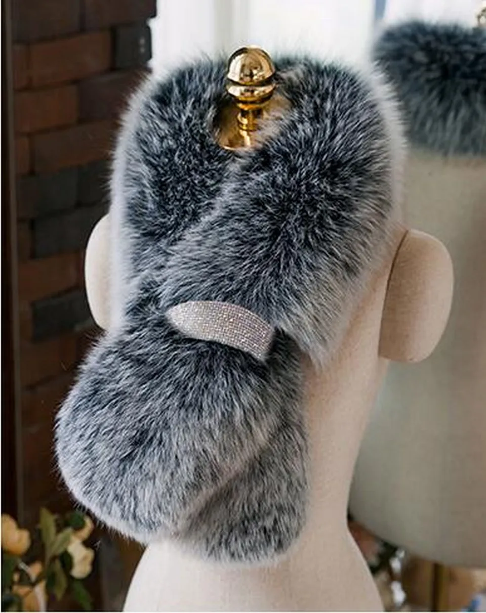 FXFURS корейский стиль Зимний женский меховой шарф натуральный Лисий Мех Шарфы Теплый шейный меховой воротник шаль новые меховые модные аксессуары
