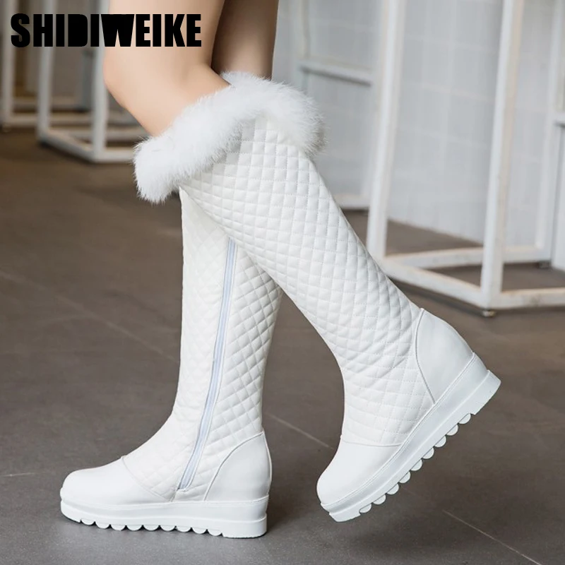 

2019 new Winter Waterproof Boots Women Side zipper Warm snow boots Woman Fashion Womens Thigh High Boots x172