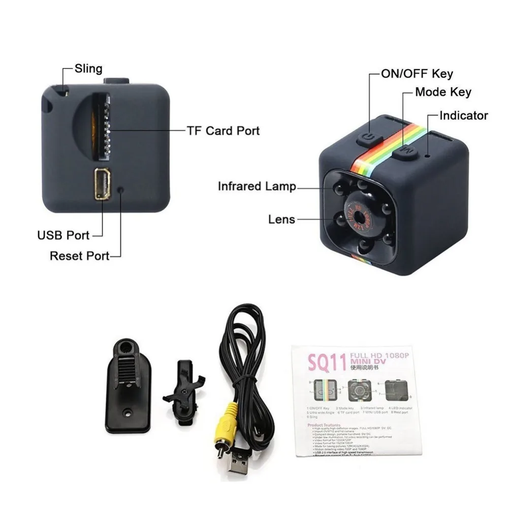S Mini Camera 480P/1080P Full HD Night Vision Camcorder Car DVR Video Recorder Sport Digital Camera Support TF Card DV Camera