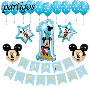 

16pcs/lot cartoon animal mouse Balloons Baby Shower 1st Birthday Party Decoration Helium Foil balloon Kids Gift Globos Supplies