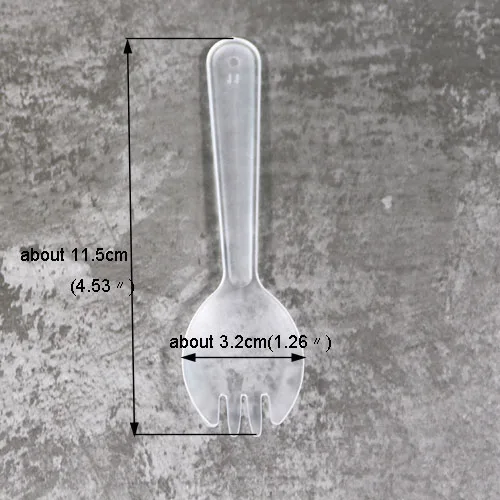 12 шт., пластиковая ложка конфетного цвета для мороженого, одноразовые вилки, ложка для торта, сервировка десерта, инструмент, вечерние, рождественские, свадебные украшения - Цвет: 12pcs Transparent