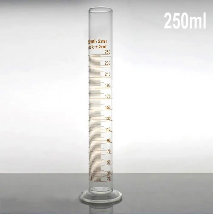 250ml Professional Laboratory Cylinder Graduated Glass Measuring