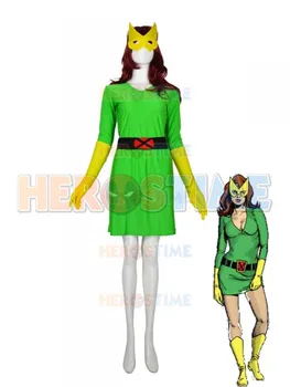 

Green Yellow X-men Superhero Costume Phoenix Marvel Girl Spandex Halloween Cosplay party Suit