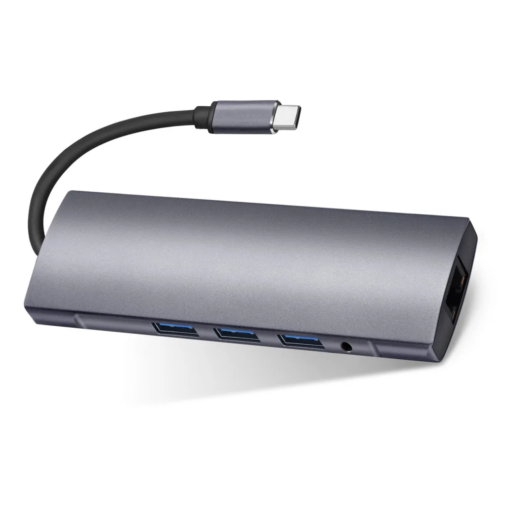 9в1 Type C к HDMI RJ45 3USB3.0 TF SD аудио PD Многофункциональный узловой центр для адаптера Macbook