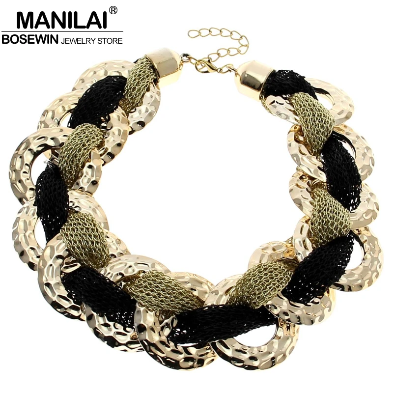 

Punk Design Chunky Necklaces For Women Net Chain Cross Circle Acrylic Chokers Necklace 5 Colors Statement Jewelry Accessories