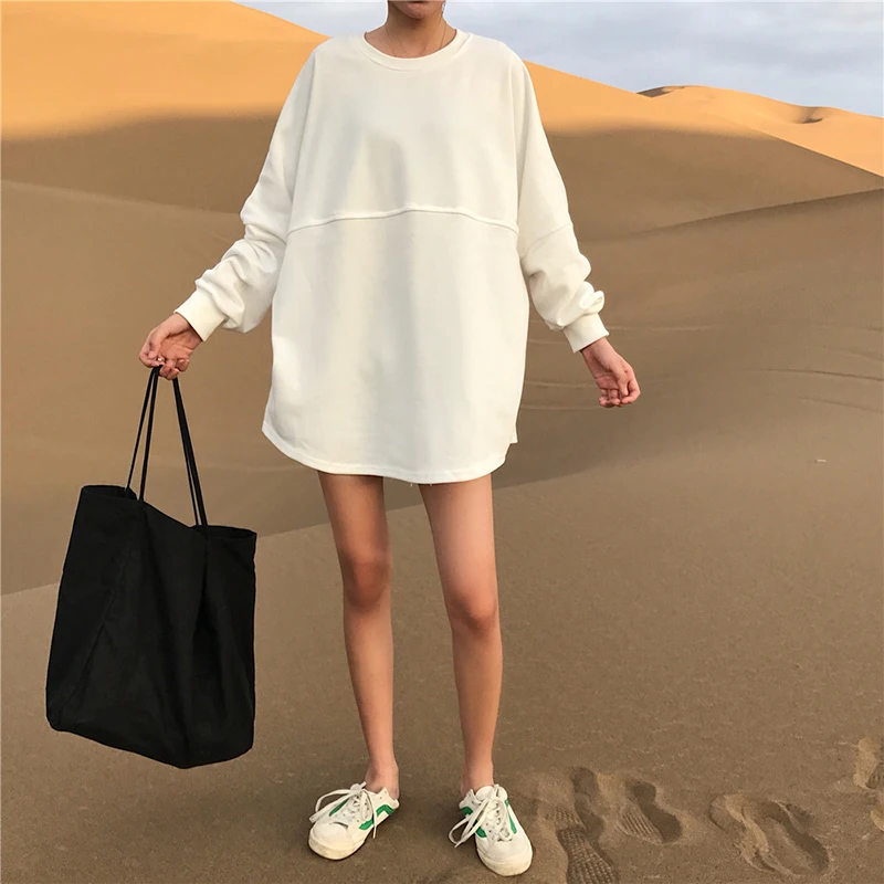 

Spring Autumn Port winds ins orange sweater female 2019 Korean version Harajuku bf loose long-sleeved T-shirt women A93