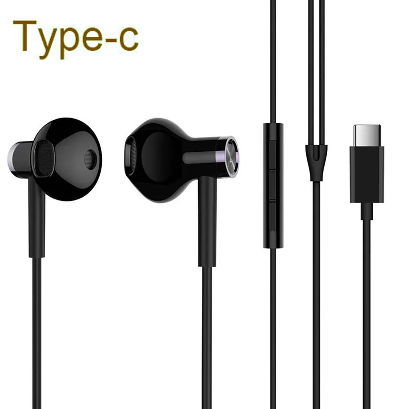Xiaomi mijia hybride écouteurs cc type c demi dans oreille commande filaire MEMS Microphone Mi Double pilote écouteur Double unité écouteur | AliExpress