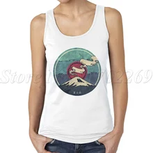 Модные женские винтажные стильные топики Гора Фуджи с ретро принтом леди Повседневный жилет без рукавов бодибиллинг майка Топы