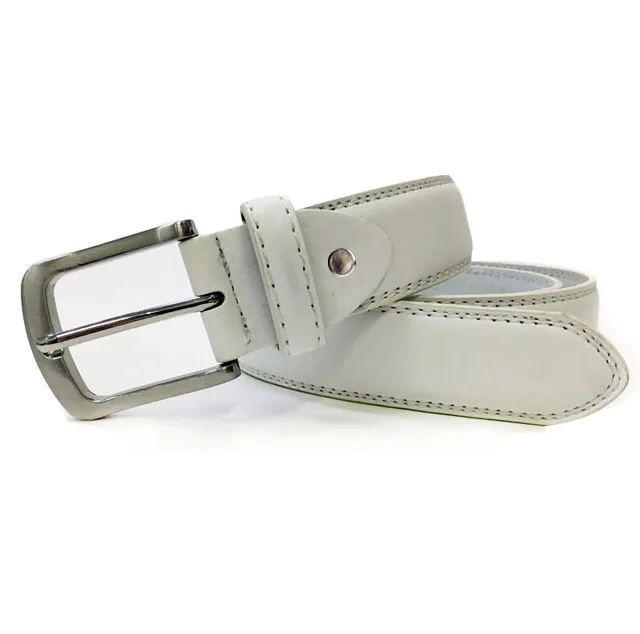 Mens Casual White Belts Leather Luxury Man White Belts Designers With Double Stitching Golf Belt