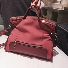 Винтажная женская сумка из искусственной кожи с ручкой сверху, большая женская сумка на плечо, мотоциклетная сумка-мессенджер