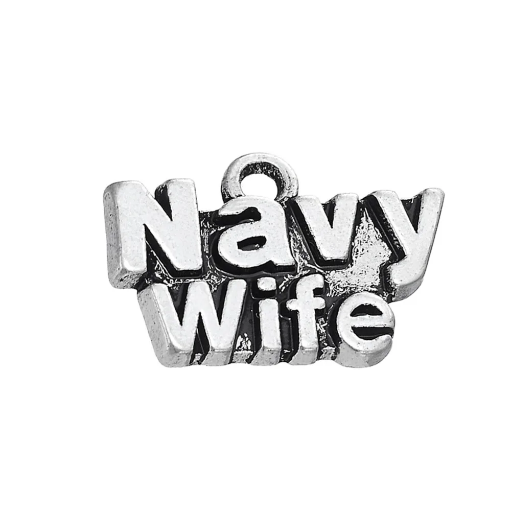 EUEAVAN 30 шт цинковый сплав Военная серия Шарм Navy Wife/темно синий Brat Подвеска для