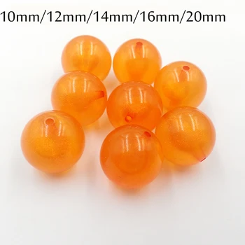 

Newest ! 12mm/20mm Orange Color Transparent Illusion Glitter Beads
