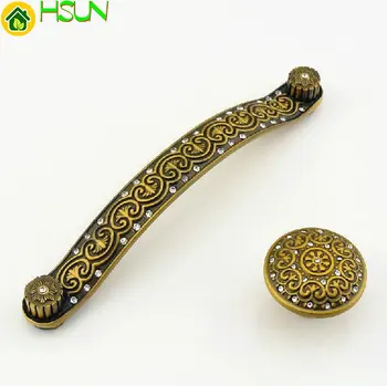 

5" Vintage Crystal Drawer Handle Pulls Dresser Handle Chic Kitchen Cabinet Pulls Door Knobs Furniture Hardware