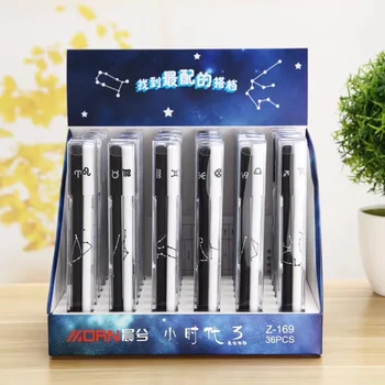 

72pcs Creative Stationery Student Pen Twelve constellations Gel Pen FullNeedle Black InkPen School Supplies Office Supplies0.5mm