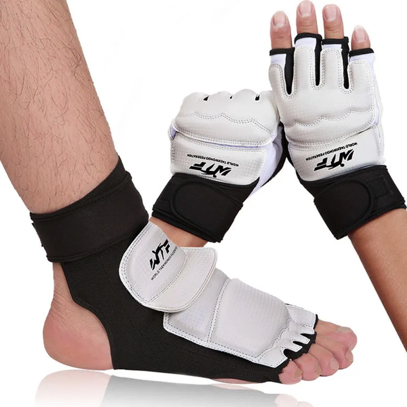 

Taekwondo Gloves Foot Protectors, Adult Children's Hand Guards, Half Fingers Boxing Gloves Taekwondo Protectors Q