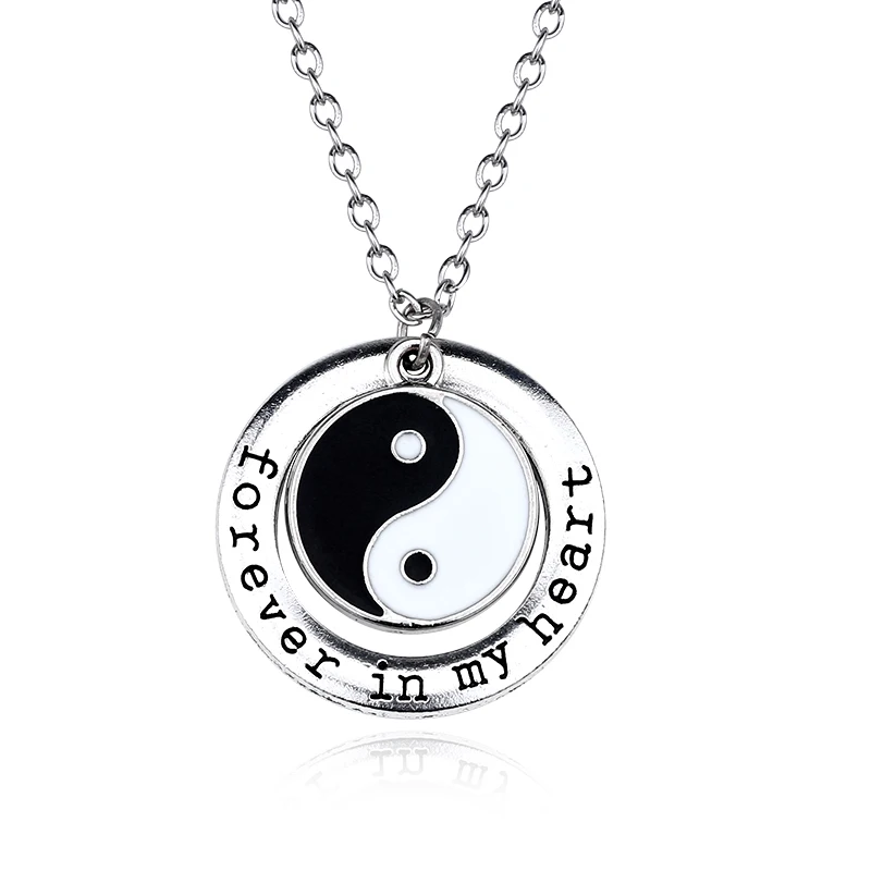 Best-Friends-Jewelry-Yin-Yang-Tai-Chi-Pendant-Necklaces-Love-Forever-In-My-Heart-Choker-Necklace