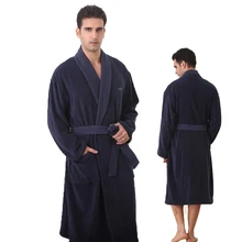 Большой размер, мужской Халат темно-синего цвета, плотный халат, русский размер, хлопок, махровый халат для мужчин