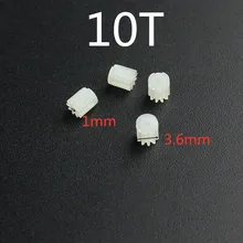 Chegada nova 4 pçs 3.6mm 1mm 10t 10 dentes pequenas engrenagens para 720 816 8520 coreless motor r/c jd385 zangão quadcopter peças de reposição