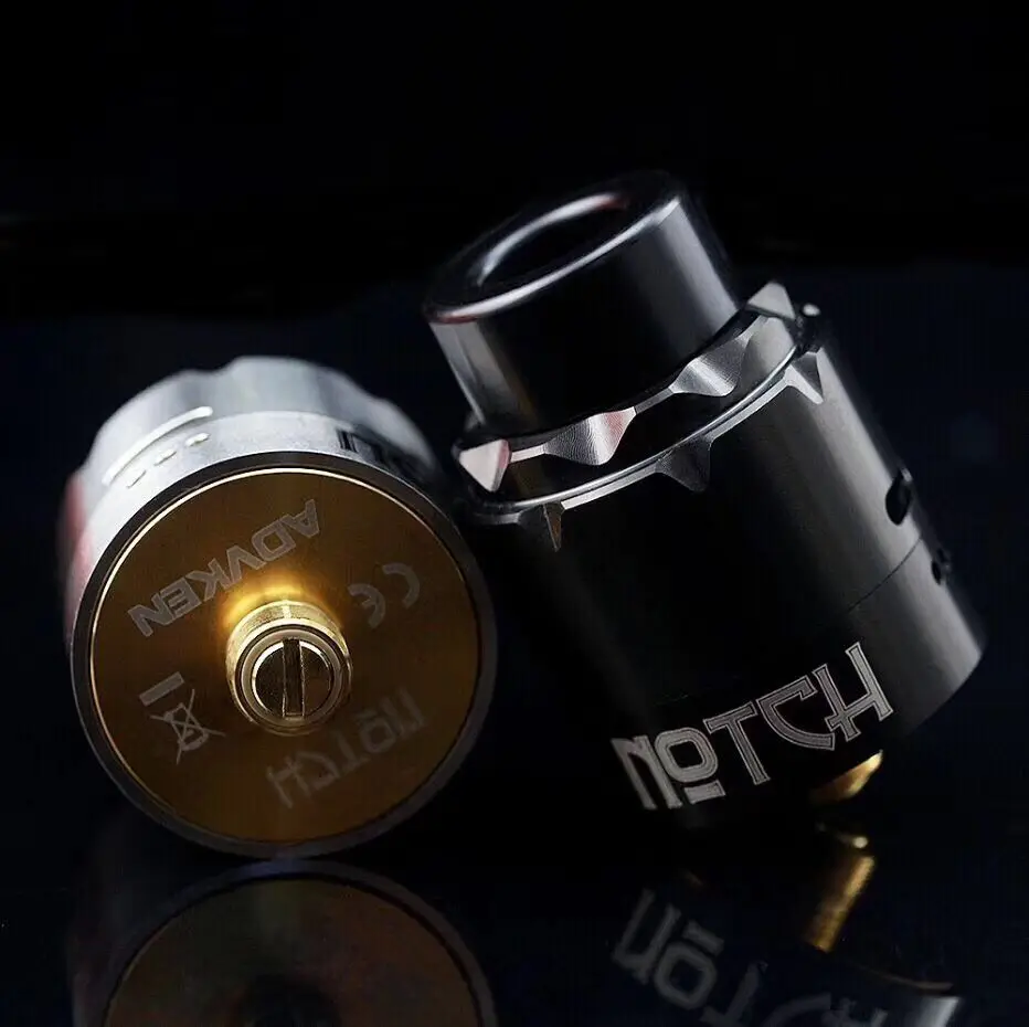 

Authentic ADVKEN Notch RDA with Bottom Feed Pin with Two Pre-installed Notch Coils for Easier Vape for 510 Thread Box Mod Kit