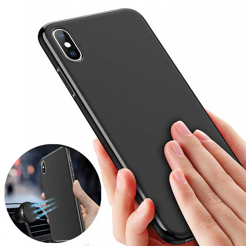 Тонкий магнитный автомобильный чехол держатель для iPhone 12 11 7 8 Plus встроенная