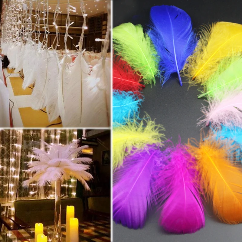 

Hot Sale Wedding 18Colors Invitation card Dining Table Decoration Wedding Decoration Feathers 100PCS/Pack Vintage Party Supplies