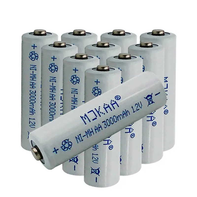 Cncool 10pcs 1.2V 3000mAh Ni MH AA Rechargeable Batteries 2A Neutral