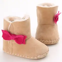 Прекрасный Новорожденный Bebe бархат Сапоги и ботинки для девочек первый Ходунки для детей Зимние хлопковые теплые Обувь для младенцев