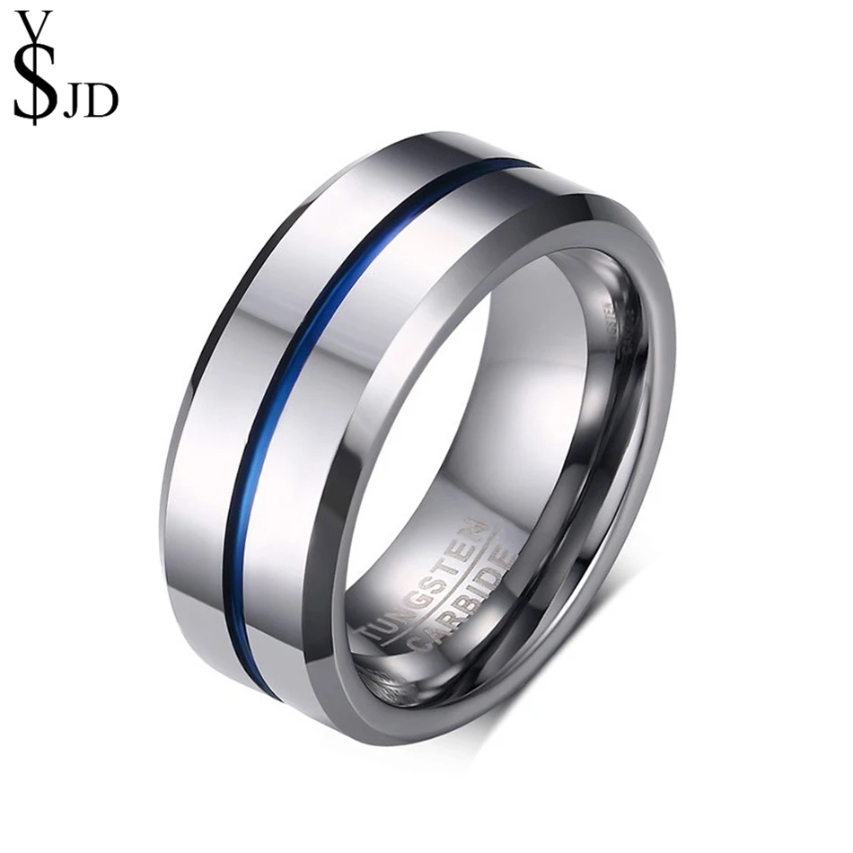 YSJD 2018 Fashion Tungsten Steel Ring Wedding Brands 8MM Tungsten
