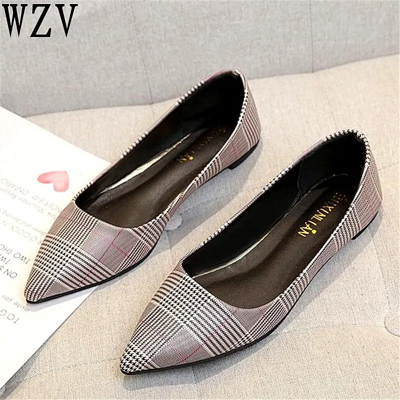 

2019 Spring Woman Flats Shoes Slip On Women Pointed Toe Single Shoes fashion Ladies shoes Footwear Zapatos Mujer E518