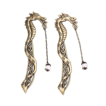 

2pcs/lot Metal Glowing Dragon Leaf Feaher Luminous Bookmark Classics Petals Beads Bookmarks Single