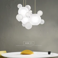 Post Modern Bubble Pendant Lights foyer frosted milky white glass shade bubble droplight hotel restaurant decoration light white glass ceiling lamp modern design frosted glass shade light home collection lighting bedroom foyer doorway cloud lights