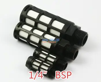 

20 Pieces 1/4" BSP Pneumatic Black Plastic Silencer Connector Noise Reduce Air Valve Muffler Fitting