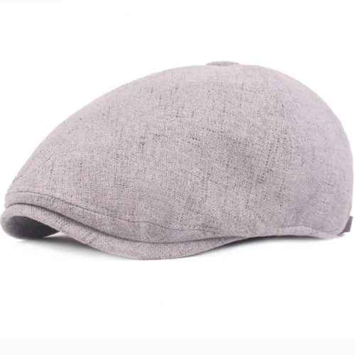 HT2556 береты дышащая хлопковая льняная весенне-летняя кепка s для мужчин винтажная плоская кепка плюща шляпа художника Ретро берет - Цвет: Серый