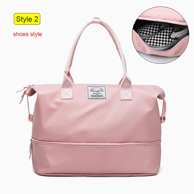 Sports Gym Fitness Dry Wet Separation Yoga Bag Travel Handbags For Shoes Women the Shoulder Sac De Sport Luggage Duffle XA965WD - Цвет: Style 2 Pink