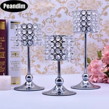 Centro de mesa de plata de cristal de lujo Peandim, candelabro decorativo para fiestas, Bar, centro de mesa romántico para el hogar