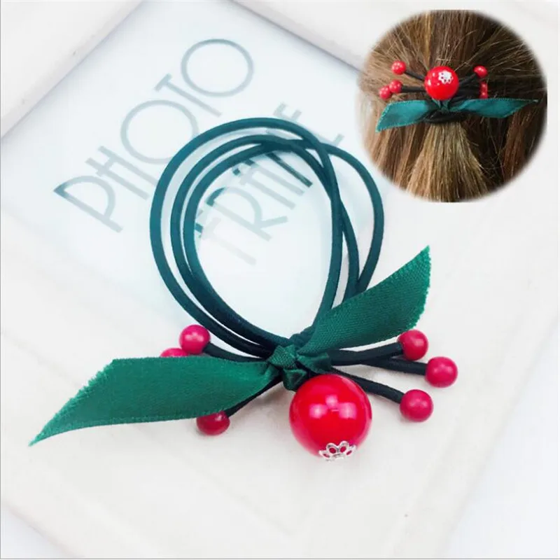 

1PCS Ribbon China Red Elastic Hair Bands Toys For Girls Handmade Bow Headband Scrunchy Kids Hair Accessories For Womens 2018