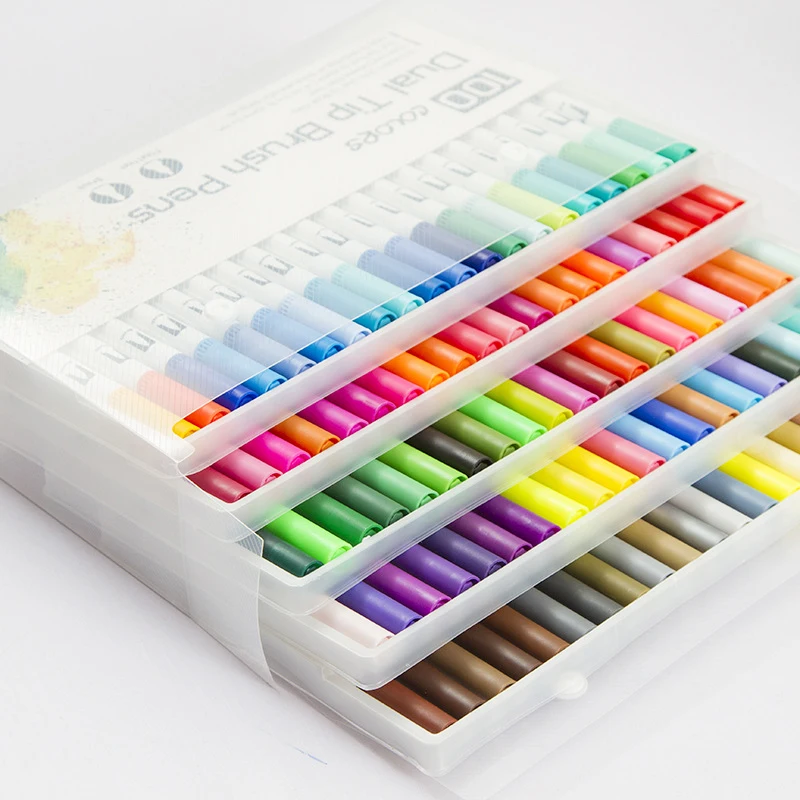 Markers Brush Pen 121824364872100 Colors Dual Brush Art Markers Pen Fine Liner Drawing Painting Watercolor Manga  Drawing Set 5