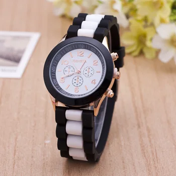 

CAY Geneva Watches Women Classic Jelly Silicone Quartz Watch Women Mixed Colors Dress Bracelet Watch Relogio Feminino
