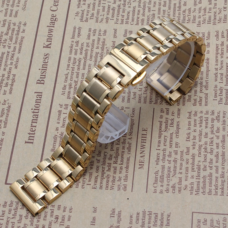 2016 New Fashion solid Link Bracelets Gold Plated Wristband Bracelets For Men Women hours 14mm 15mm