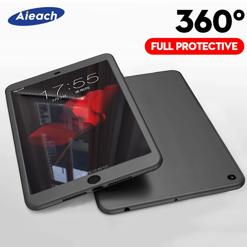 

For New iPad Mini 5 4 3 2019 Case For iPad Pro 11 Air 1 2 360 Full Protective Silicone Cover For iPad 2018 2017 9.7 With Glass