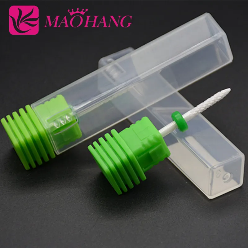 Hot Ceramic Nail Drill Bit 3/32'' for Nail Art Machine Cuspidal Grinding Stone Head for Electric Manicure Drills Nail Art Tools 5