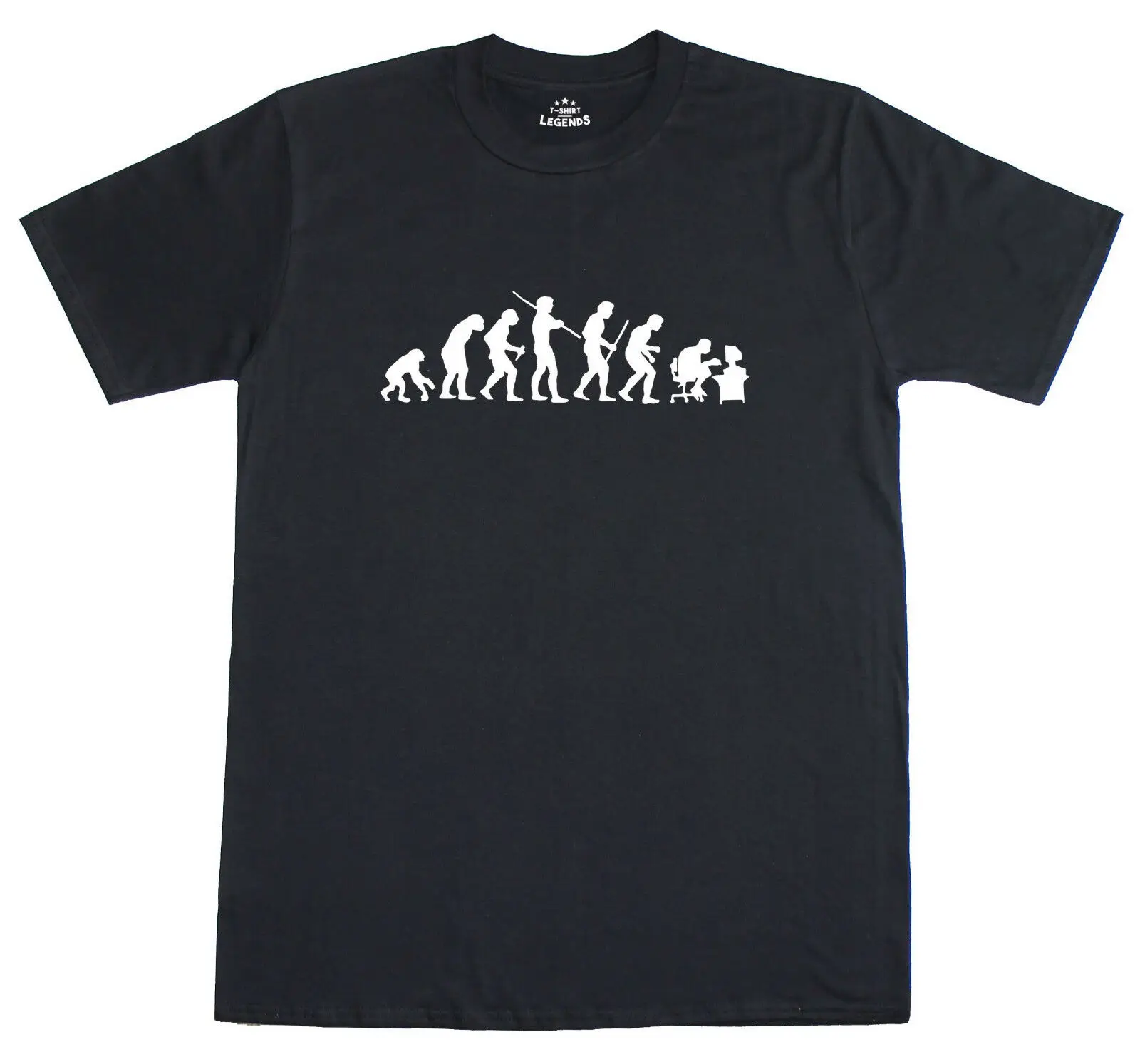 Evolution Of Man To Computer Gamer Geeky забавные мужские свободные хлопковые футболки