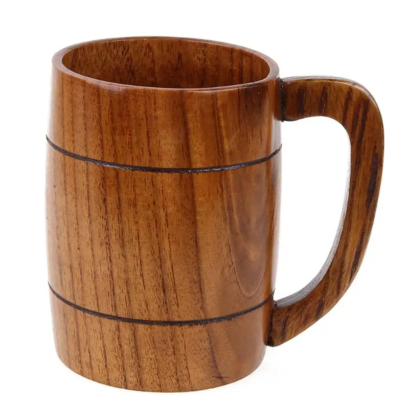 Large Capacity Wooden Cup Primitive Handmade Natural Wood Coffee Tea