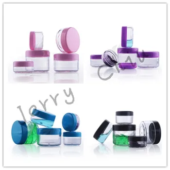 

2017 New 4 color 500pcs 3g5g10g15g20g Clear Empty Plastic jar for Lotion Mask Eyeshadow Refillable Bottle Cream Jars Containers