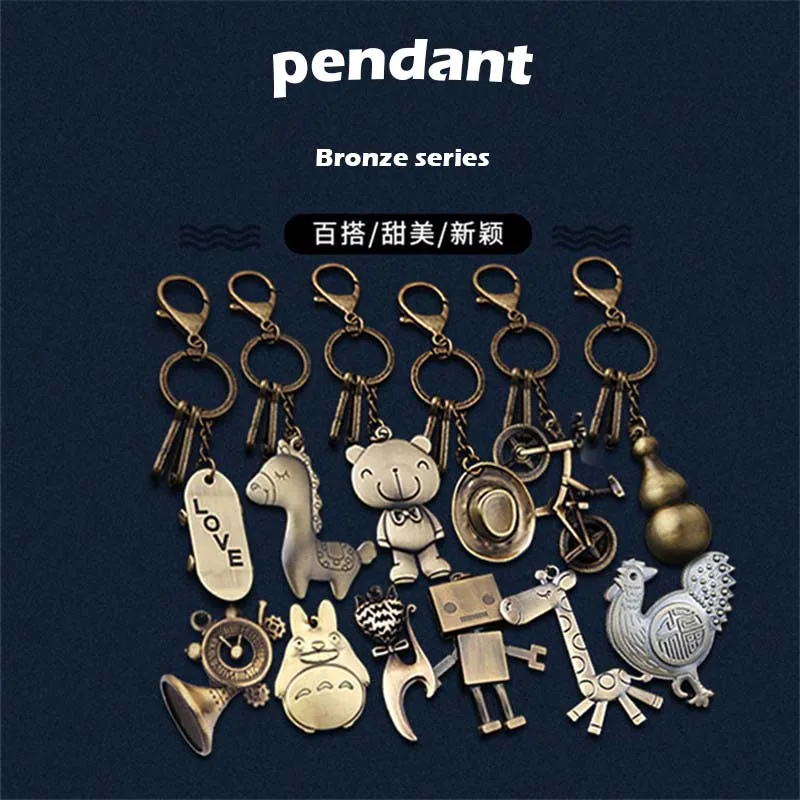 

Retro Robot Chinchilla Hat Key chain Styling Keyring Men Waist Pendant Car Keychain For BMW Audi Mercedes Ford Women Accessories