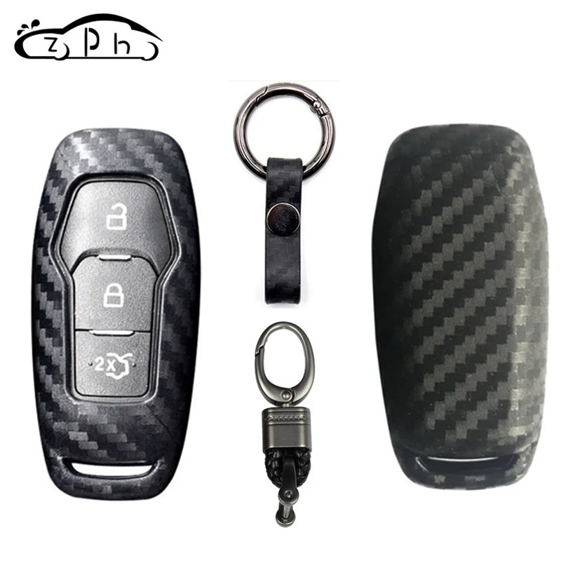 

Carbon Fiber Remote Car Key Cover Case For Ford Fusion Mondeo Mustang F150 Explorer Edge 2015 2016 2017 2018 Focus Fob Shell
