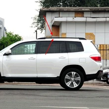 Автомобильная оклейка из алюминия сплав Багажник на крыше бокового рельса перевозчика Кросс-бары для Toyota Highlander 2009 2010 2011 2012 2013